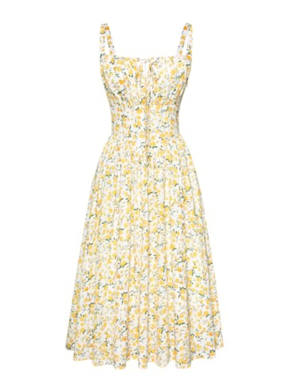 Floral Printed Corset Dress Ruched Bust Cami Dress Flowy Sundress